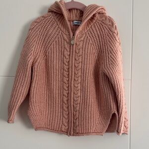 Mayoral Pink Hooded Knit Sweater